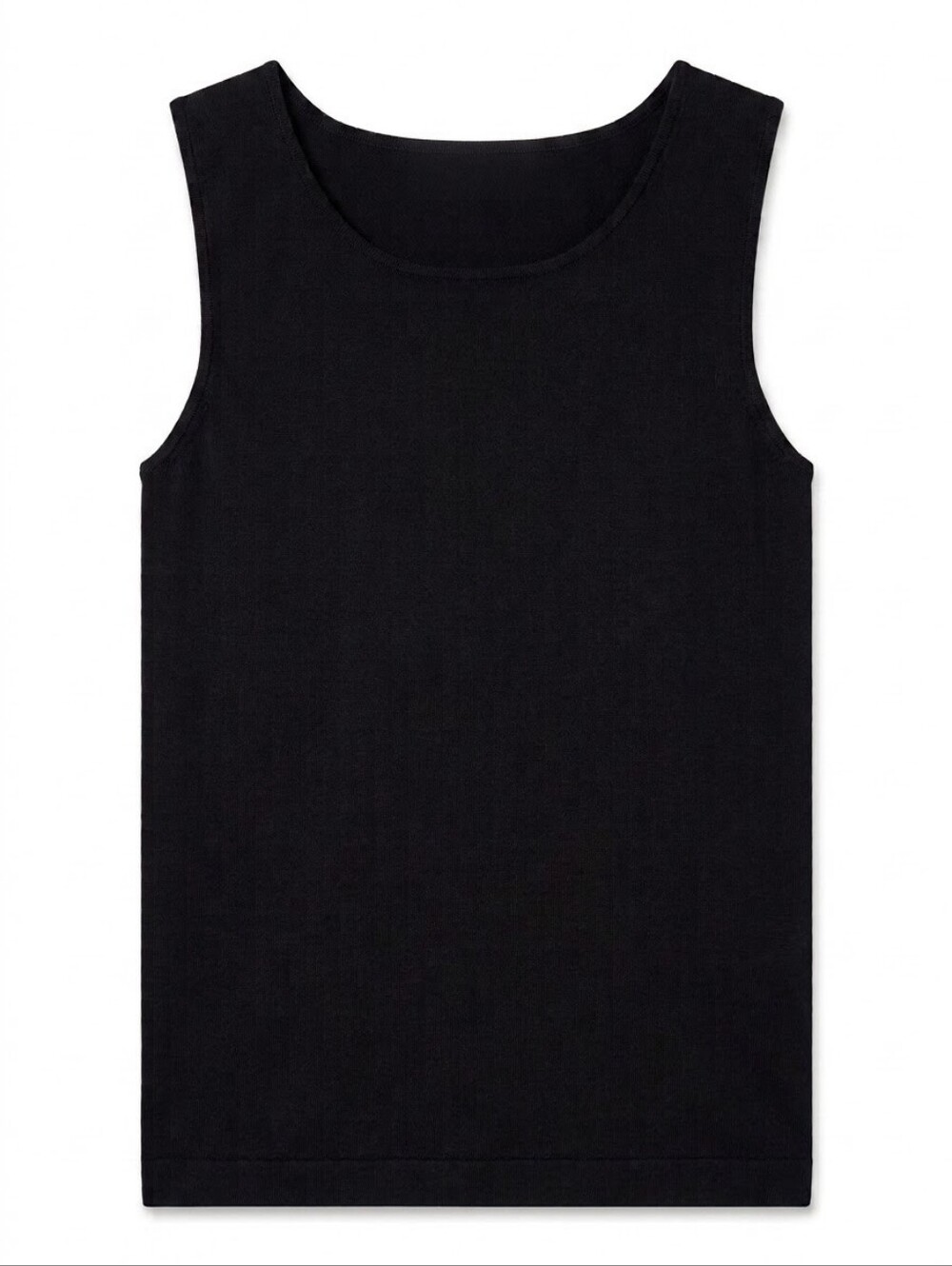 Fashion Aid Black Seamless Tank Top Sleeveless Scoop Neck Stretch Layering Shell